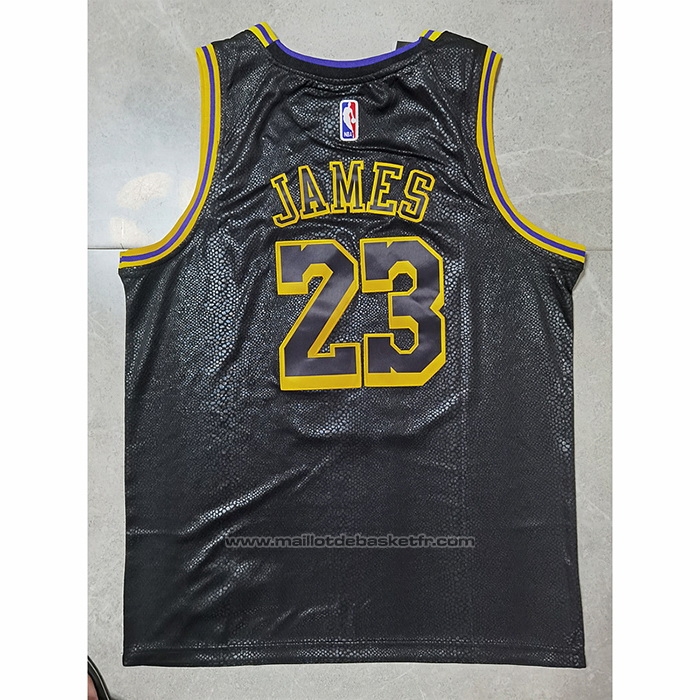 Maillot Los Angeles Lakers LeBron James #23 Crenshaw Black Mamba Noir